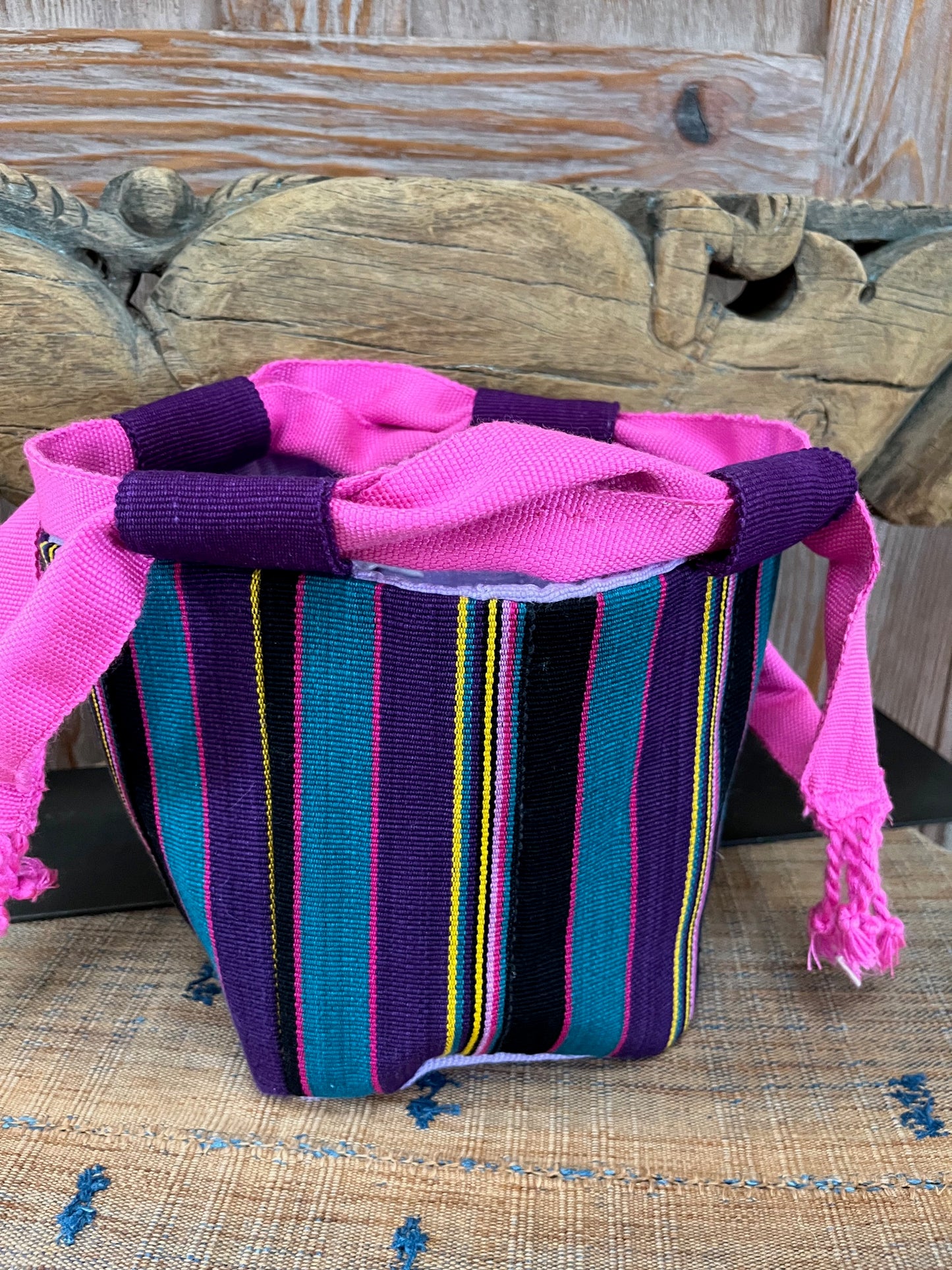 Traditional Japanese Rice Bag in Guatemalan Textiles