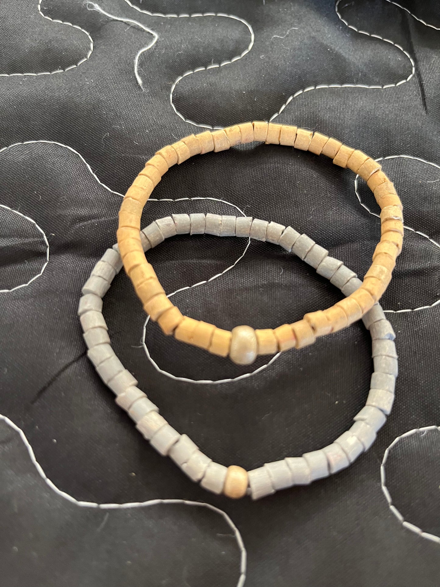 Ceramic Bracelet - Grey and Gold